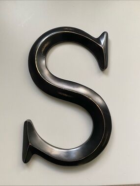 Decorative Black Letter "S" Wall Accent